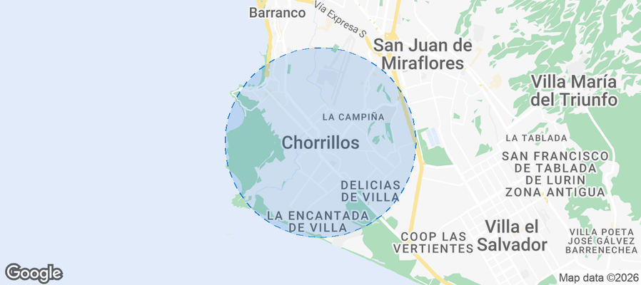 Chorrillos Airbnb map